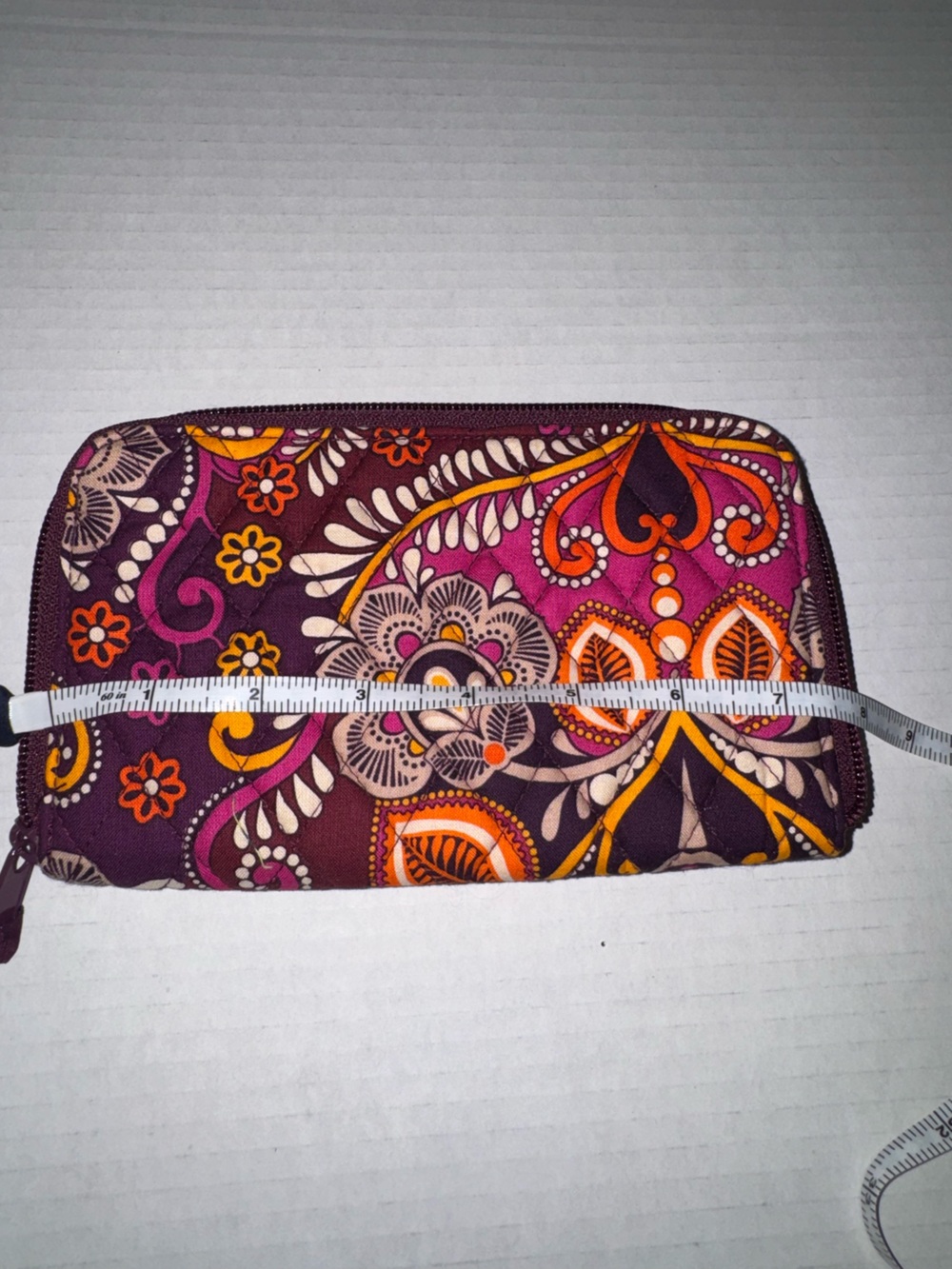 Vera Bradley Purple Pink Orange Floral Zip Wallet
